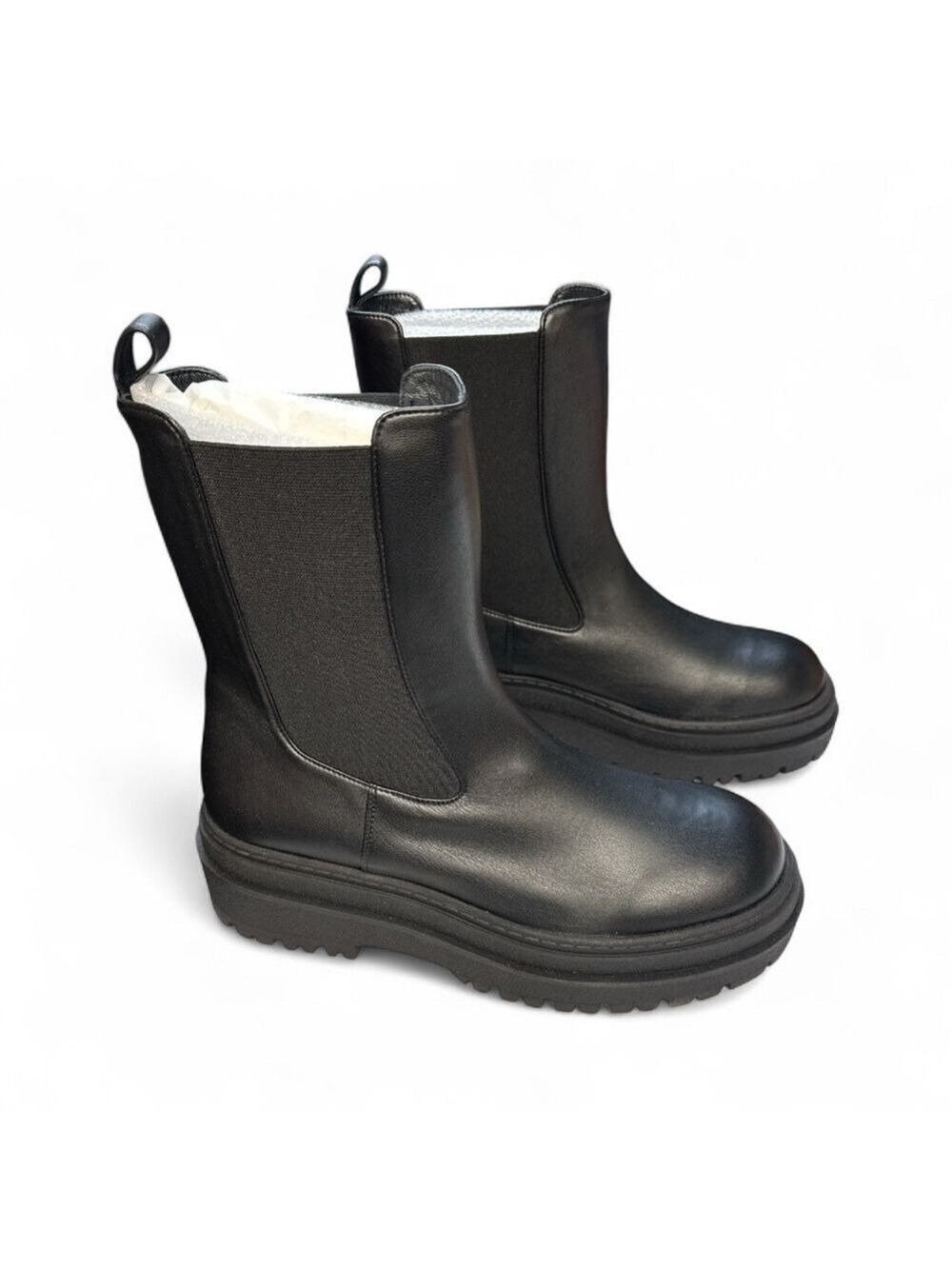 Good American Leather Chelsea Pull On Boot Black Women's NIB GA036V-X Size 9.5 - Picture 9 of 9